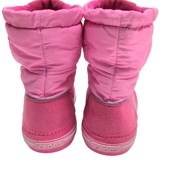Crocs Kids' Crocband LodgePoint Pull-On Boot Pink J3 - Picture 4 of 17